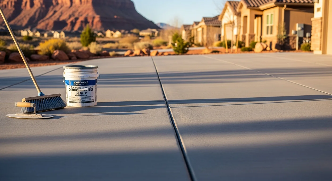 Professional concrete contractor installing driveway in Southern Utah